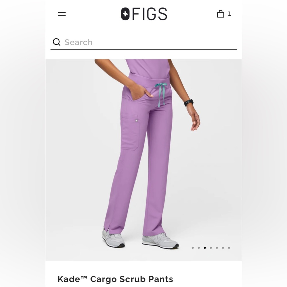 Small Petite Kade scrub pants Lilac Dawn